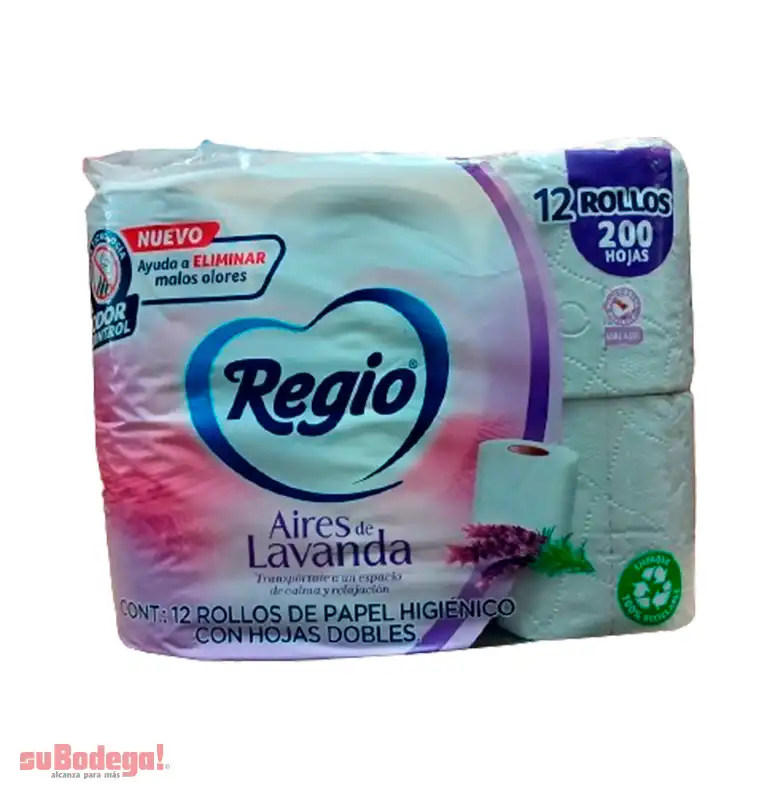 Papel Higiénico Regio Aires de Lavanda 200 HD 12 rollos