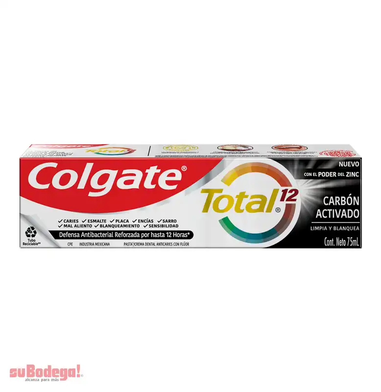 Crema Dental Colgate Total Carbon Activado 75 Ml.