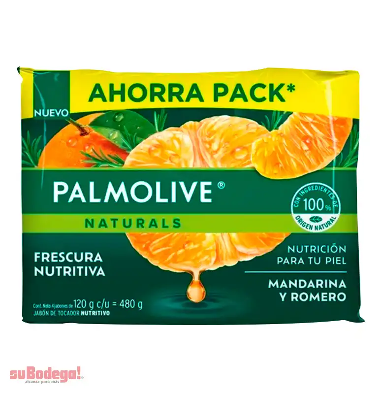Jabon de Tocador Palmolive Naturals Mandarina y Romero 120 Gr.