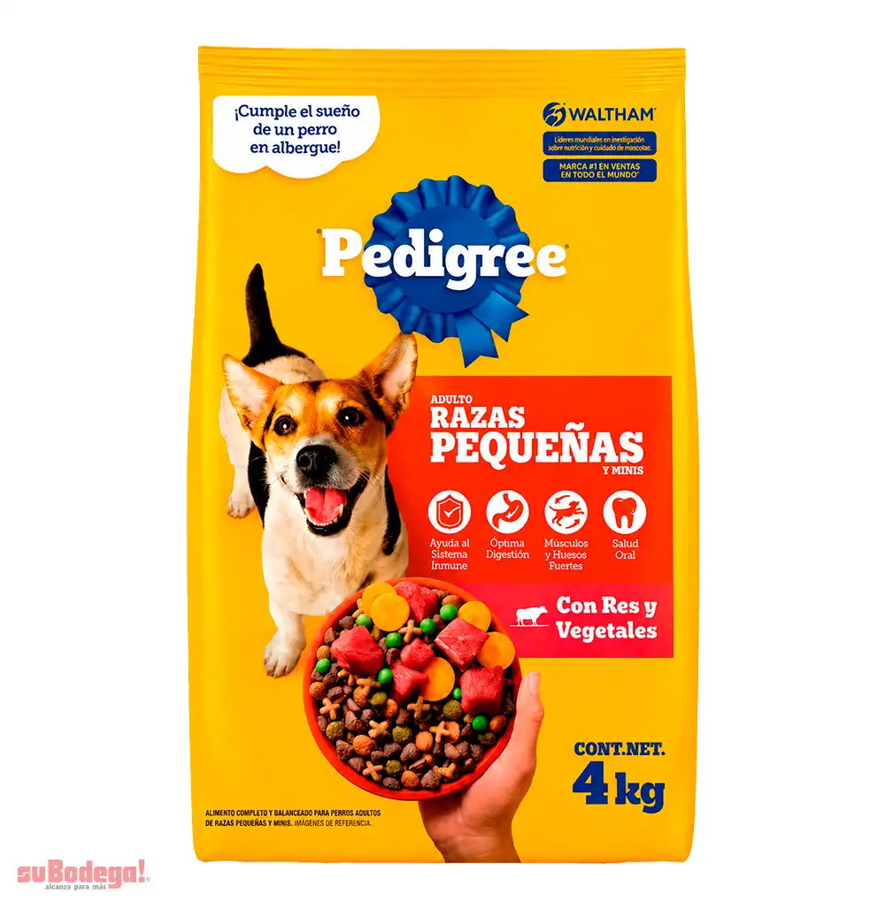 Alimento Pedigree Razas Pequeñas y Minis 4 Kg.