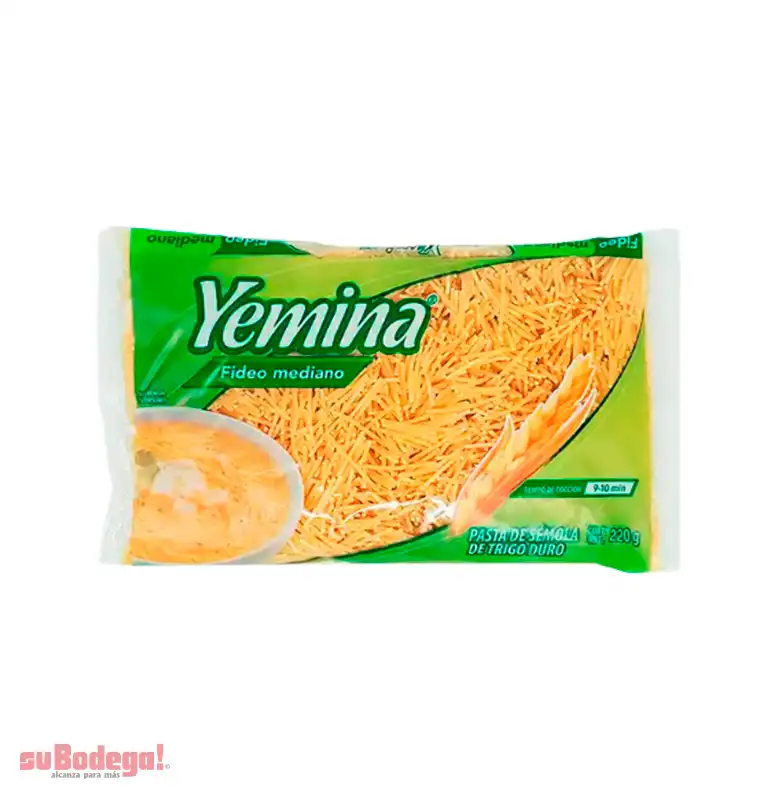 Pasta Yemina Fideo Mediano Mas Producto 220 Gr.