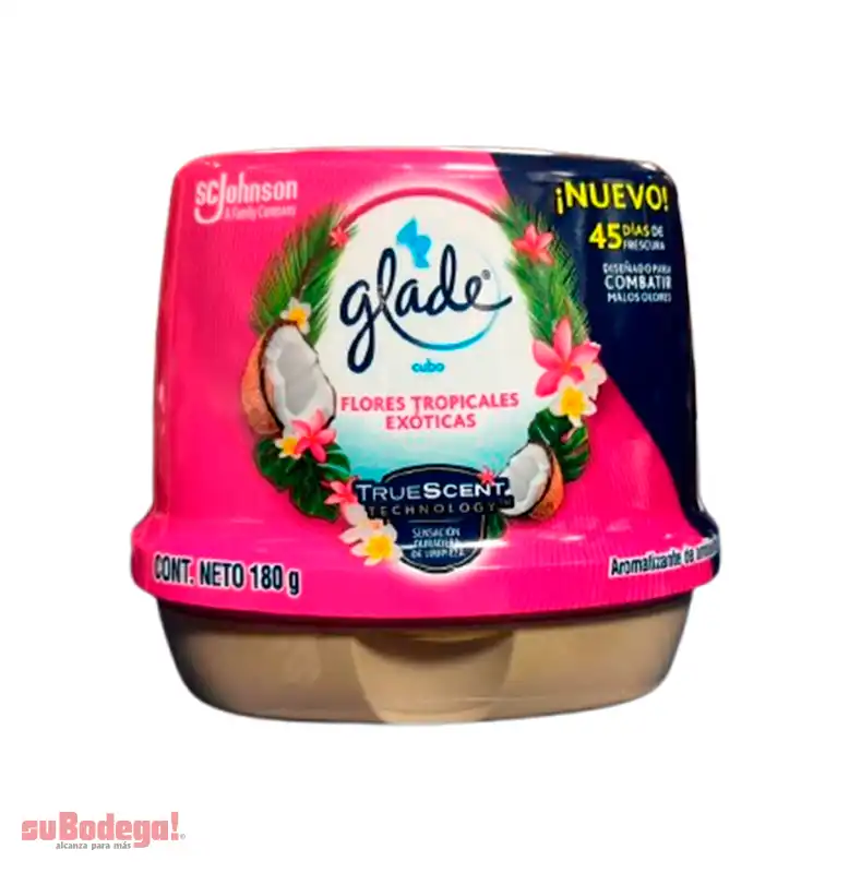 Aromatizante Glade Florales Tropicales Exoticas Cubo 180 GR.