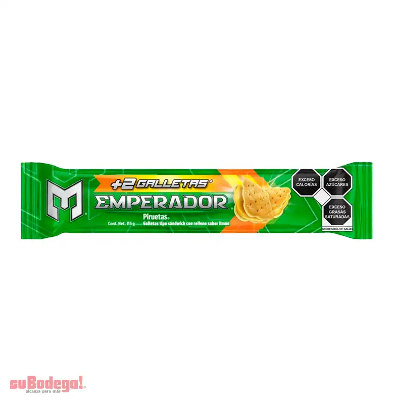 Galletas Gamesa Sandwich Emperador Piruetas Limon 115 Gr.