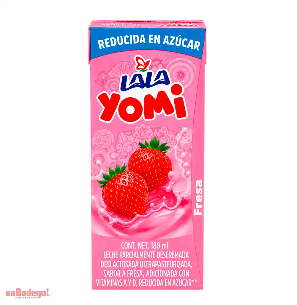 Leche Lala Yomi Fresa Reducida En Azúcar 180 ML.