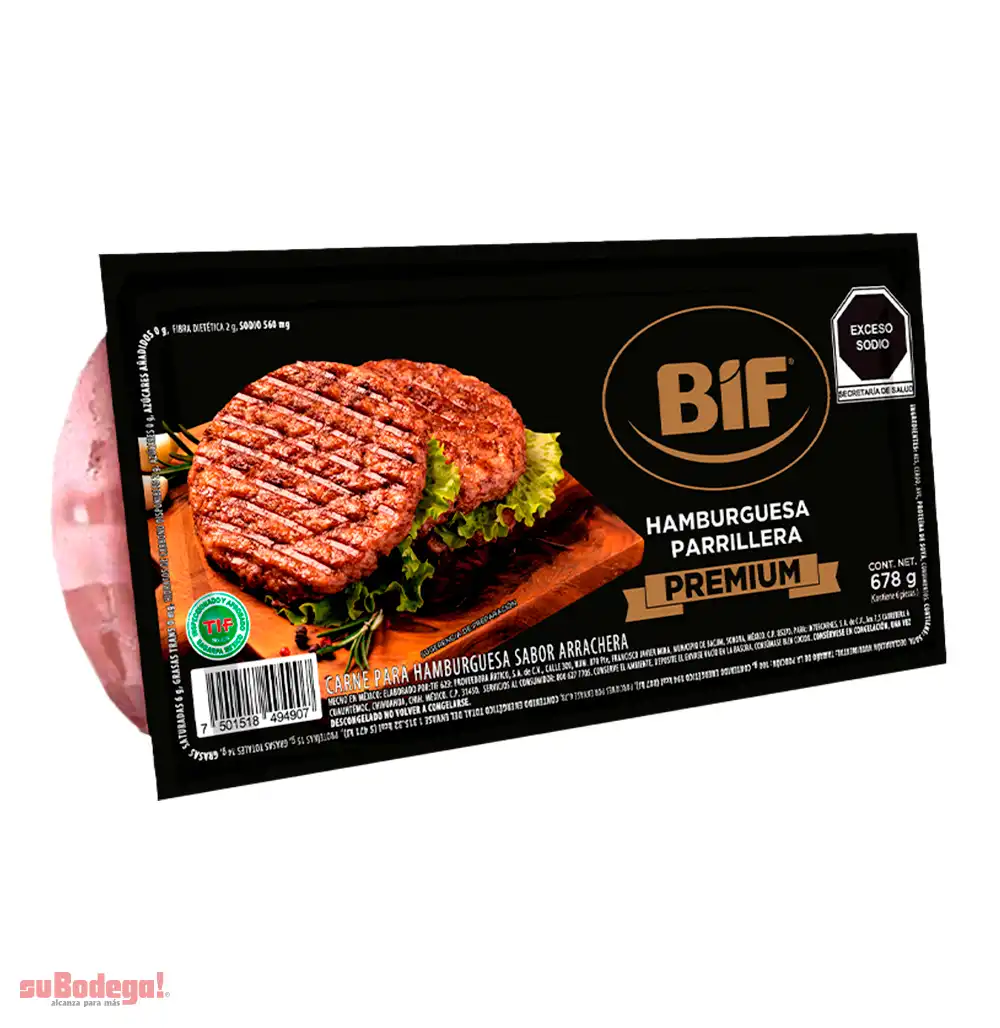 Carne para hamburguesa Bif parrillera 678 g