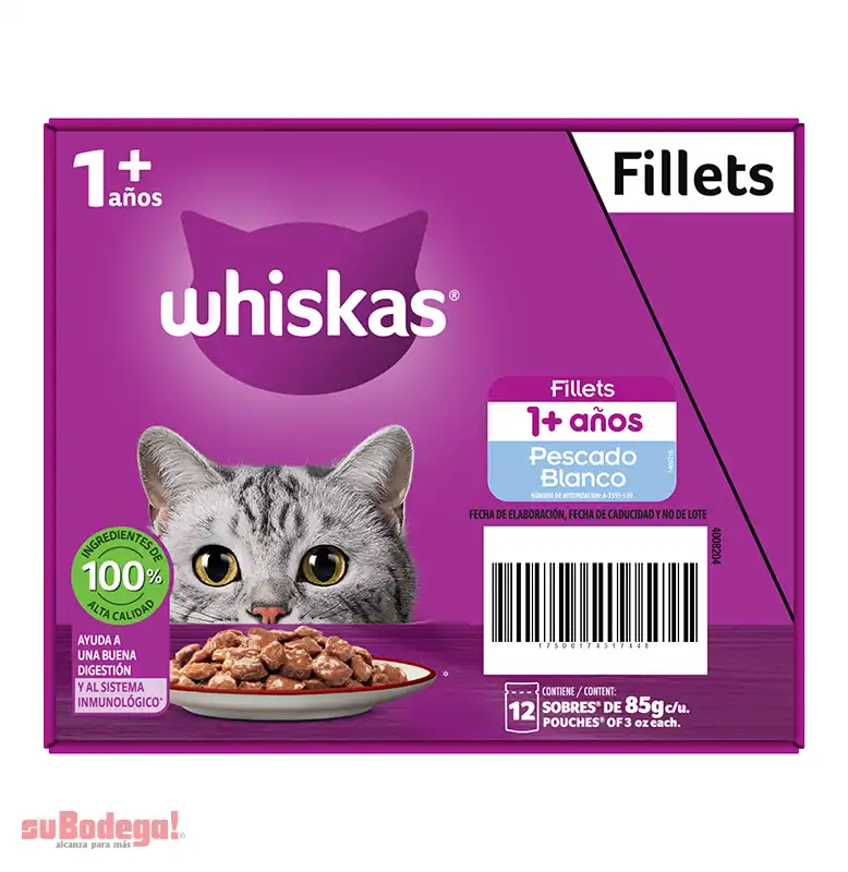 Alimento Whiskas Pescado Blanco 85 GR.