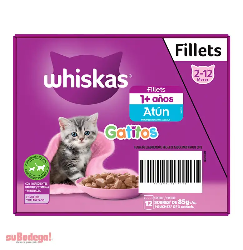 Alimento Whiskas Gatitos Atún 85 GR.