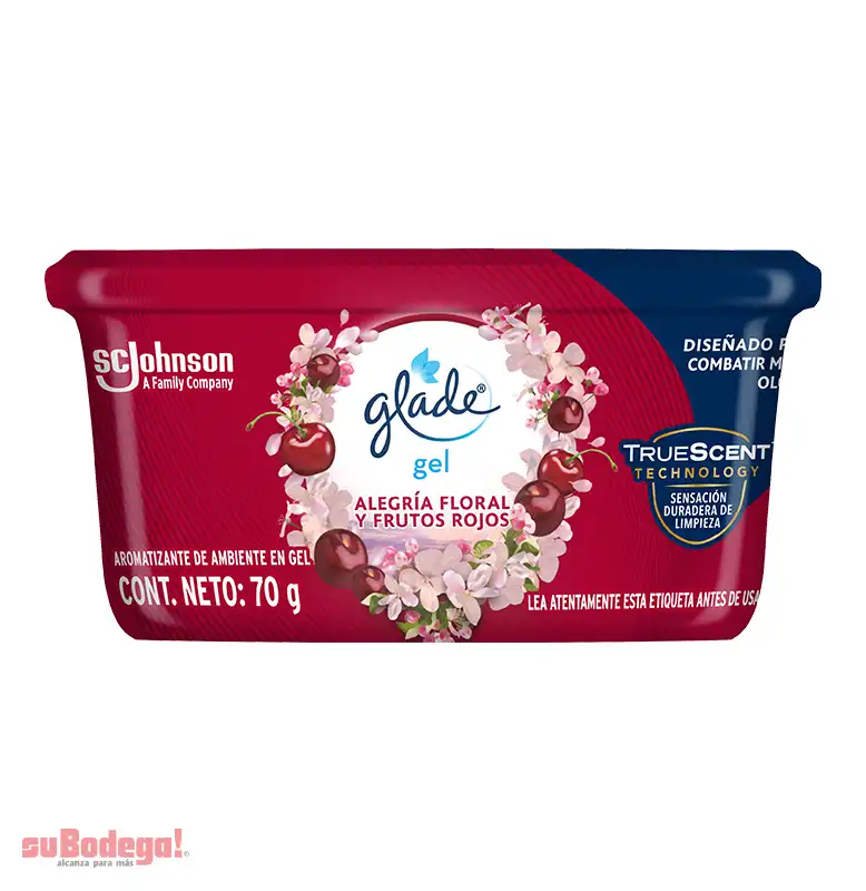 Aromatizante Glade Gel Alegria Floral y  Frutos Rojos 70 GR.