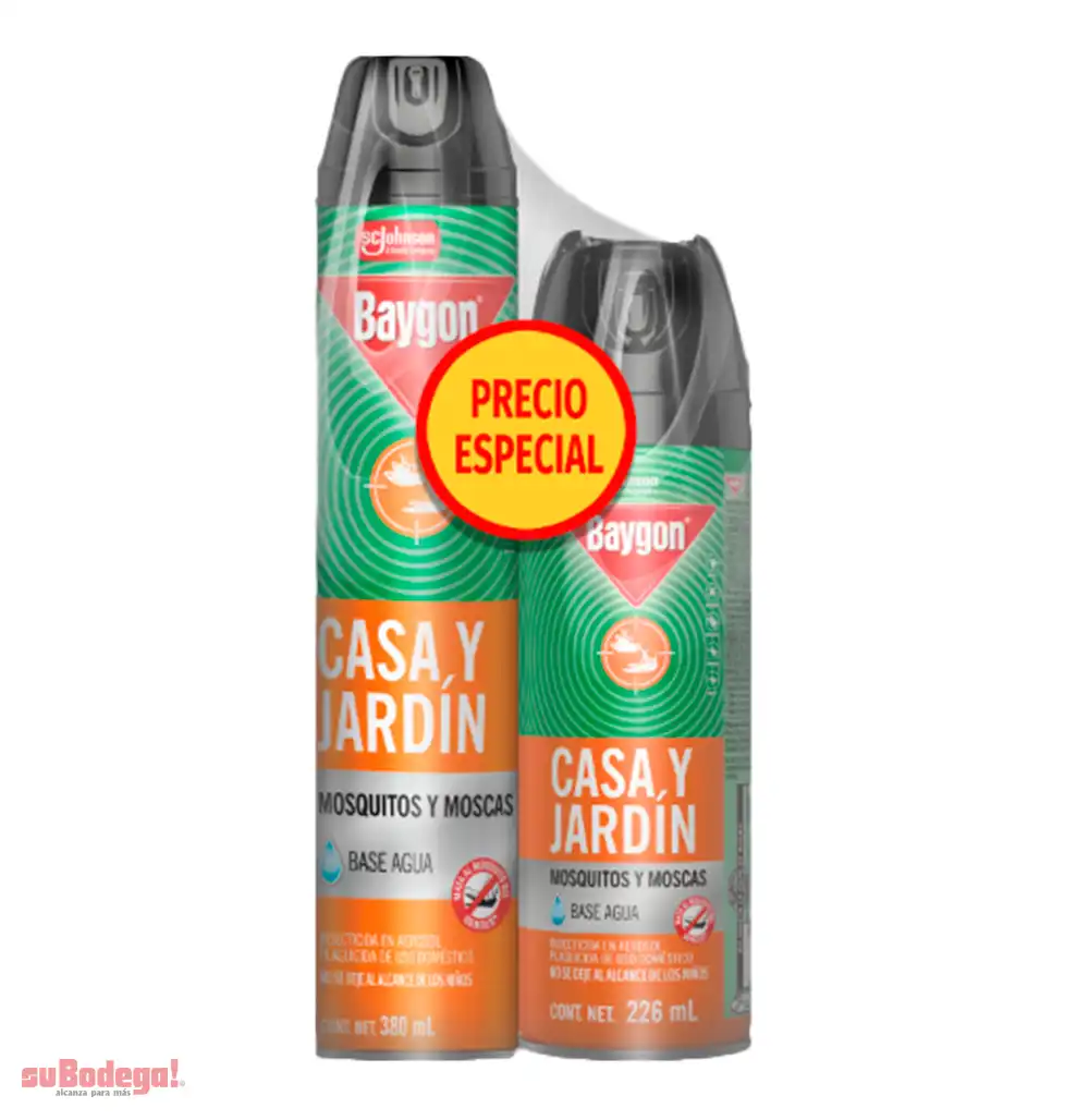 Insecticida Baygon Casa y Jardín Aerosol 380 ML.+ Baygon 226ml