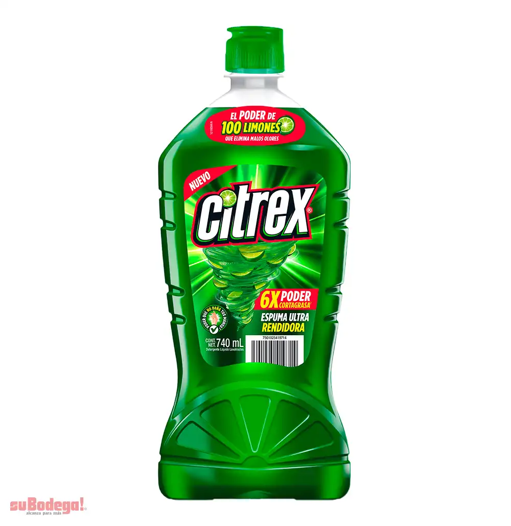 Detergente Citrex Limón 740 ML.