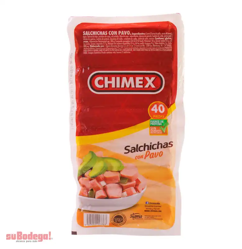 Salchicha de Pavo Chimex 1 kg.